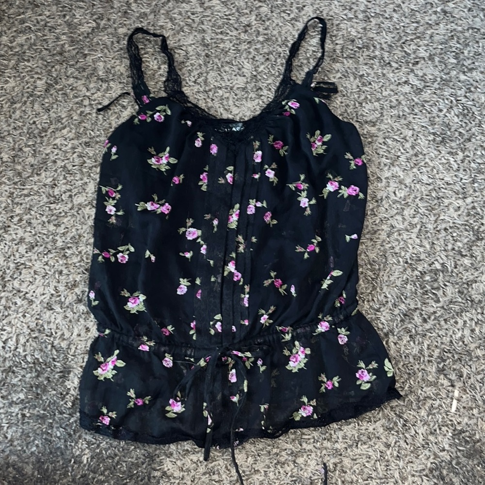lace straps, black with floaral pattern